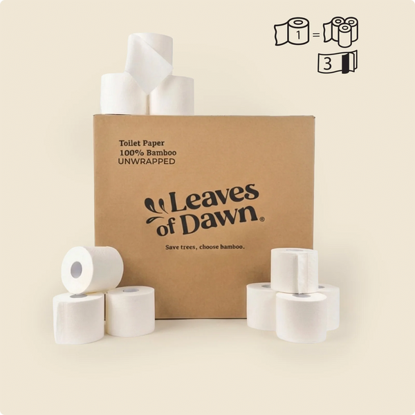 100% Bamboo Toilet Paper - 3-Ply - 40 meters - Unwrapped