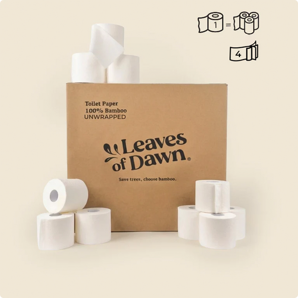 100% Bamboo Toilet Paper - 4-Ply - 30 meters - Unwrapped