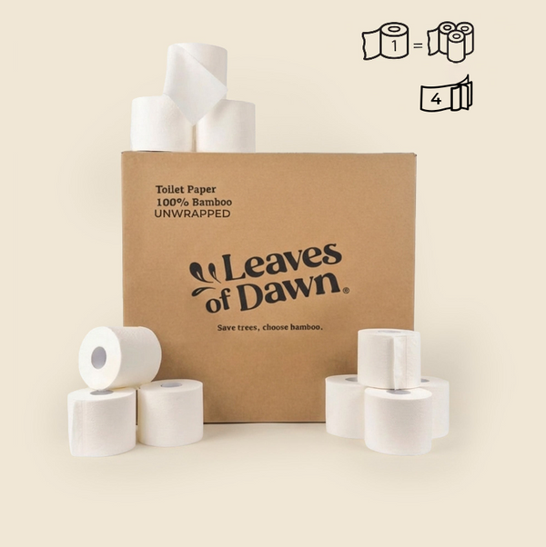 100% Bamboo Toilet Paper - 4-Ply - 30 meters - Unwrapped